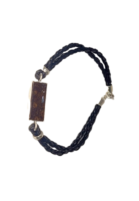 Kamlay Bracelet - Unisex Real Leather and Sterling Silver Bracelet