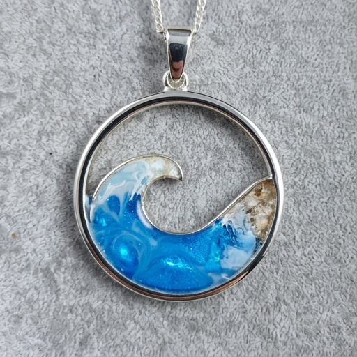 Marcella Wave Memorial Ashes Pendant Necklace