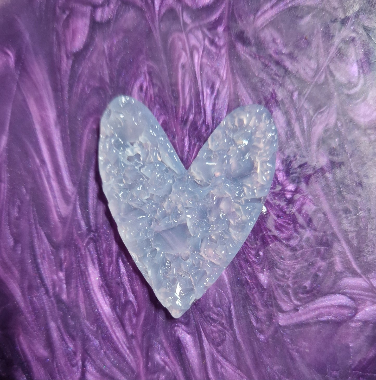 Heart shaped druzy silicone insert