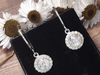 Luna - Hoop Earrings Diamante Round