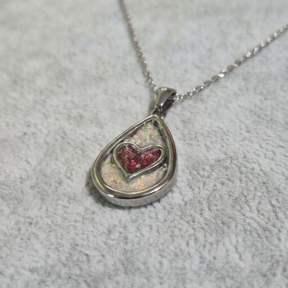 Teardrop Heart Pendant - Silver Stainless Steel