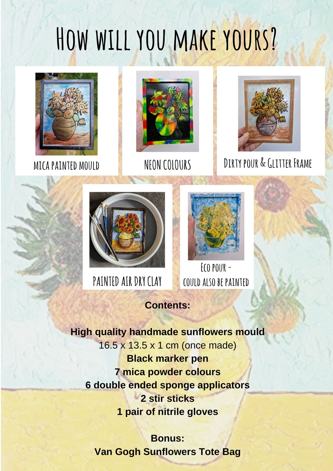 Van Gogh Inspired Sunflowers Mould Kit