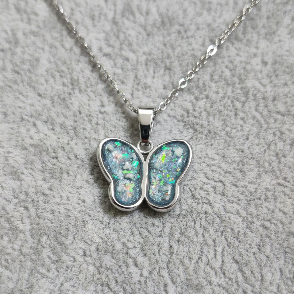 Butterfly Pendant - Silver Stainless Steel