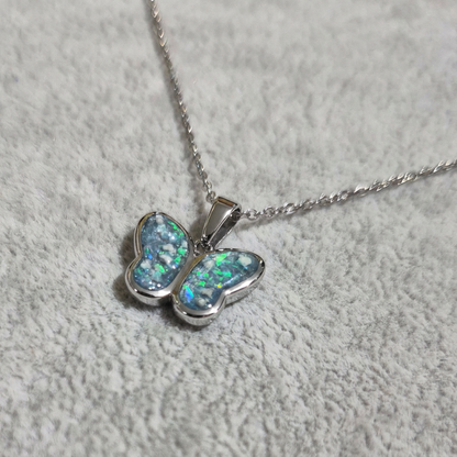 Butterfly Pendant - Silver Stainless Steel