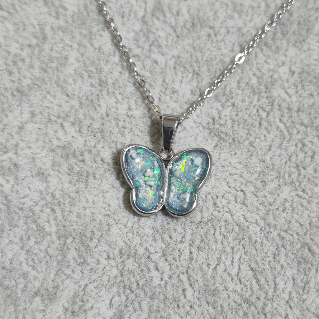 Butterfly Pendant - Silver Stainless Steel
