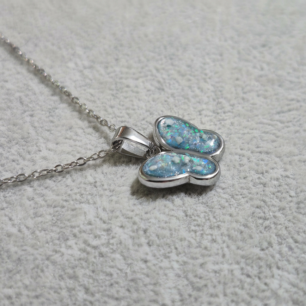 Butterfly Pendant - Silver Stainless Steel
